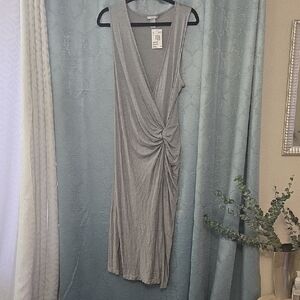 H&M Asymmetrical Gray Jersey Dress - Large
